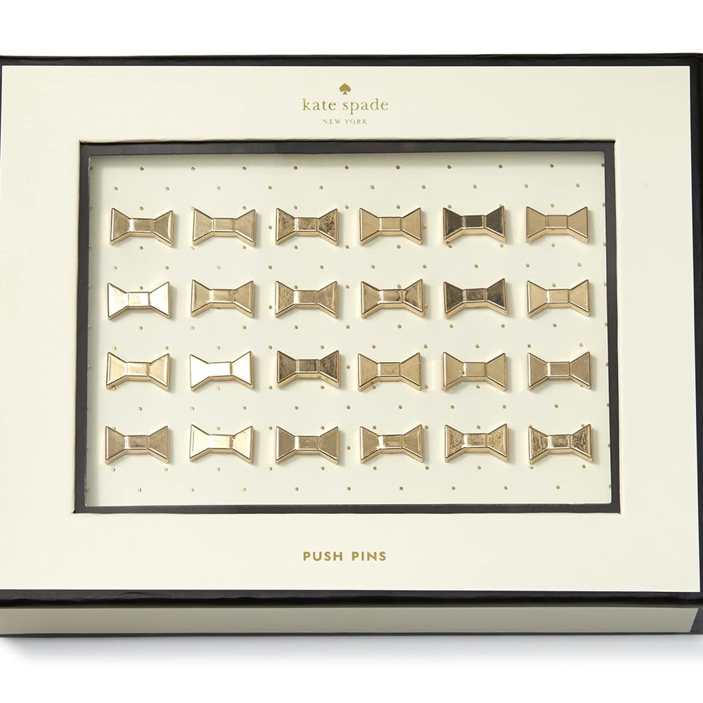 Kate Spade Push Pins - gold bows